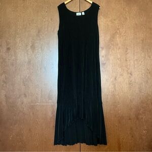 Chico’s Travelers Black Sleeveless Maxi Dress Minimalist Comfort Lagenlook 3 XL